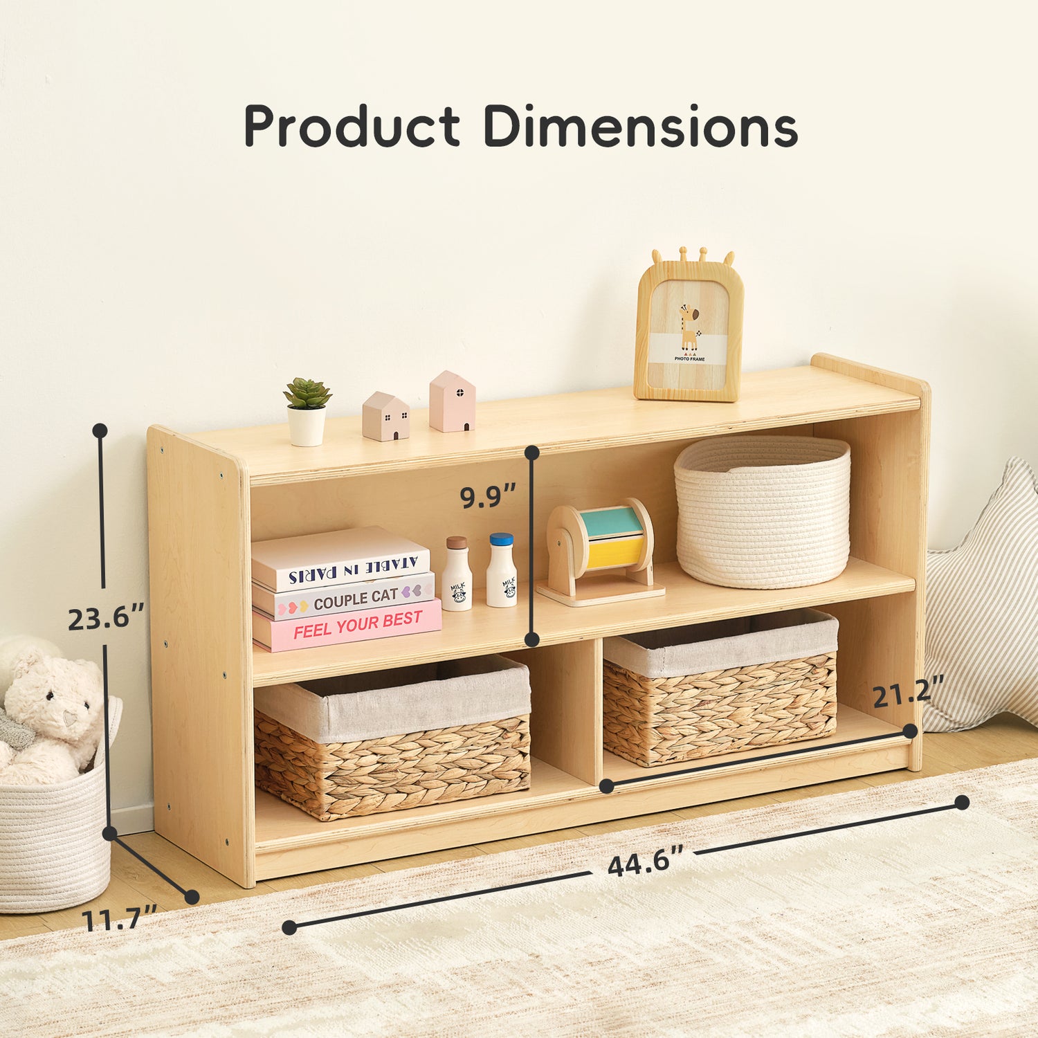OOOK Wood Kids 2-Shelf  Organizer For Classroom &amp; Playroom