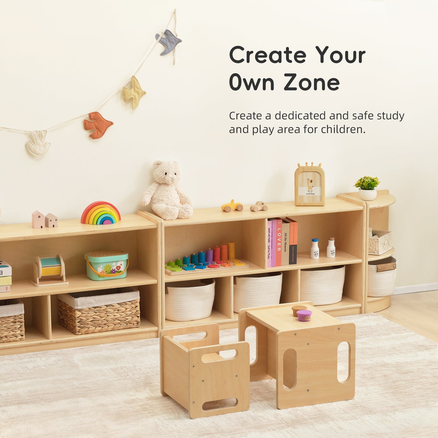 OOOK Wood Kids 2-Shelf  Organizer For Classroom &amp; Playroom