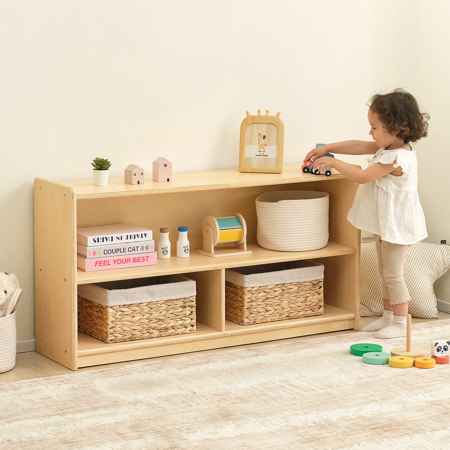 OOOK Wood Kids 2-Shelf  Organizer For Classroom &amp; Playroom