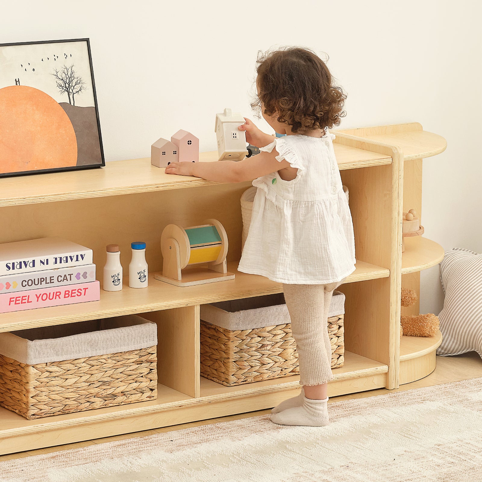 OOOK Wood Kids 2-Shelf  Organizer For Classroom &amp; Playroom