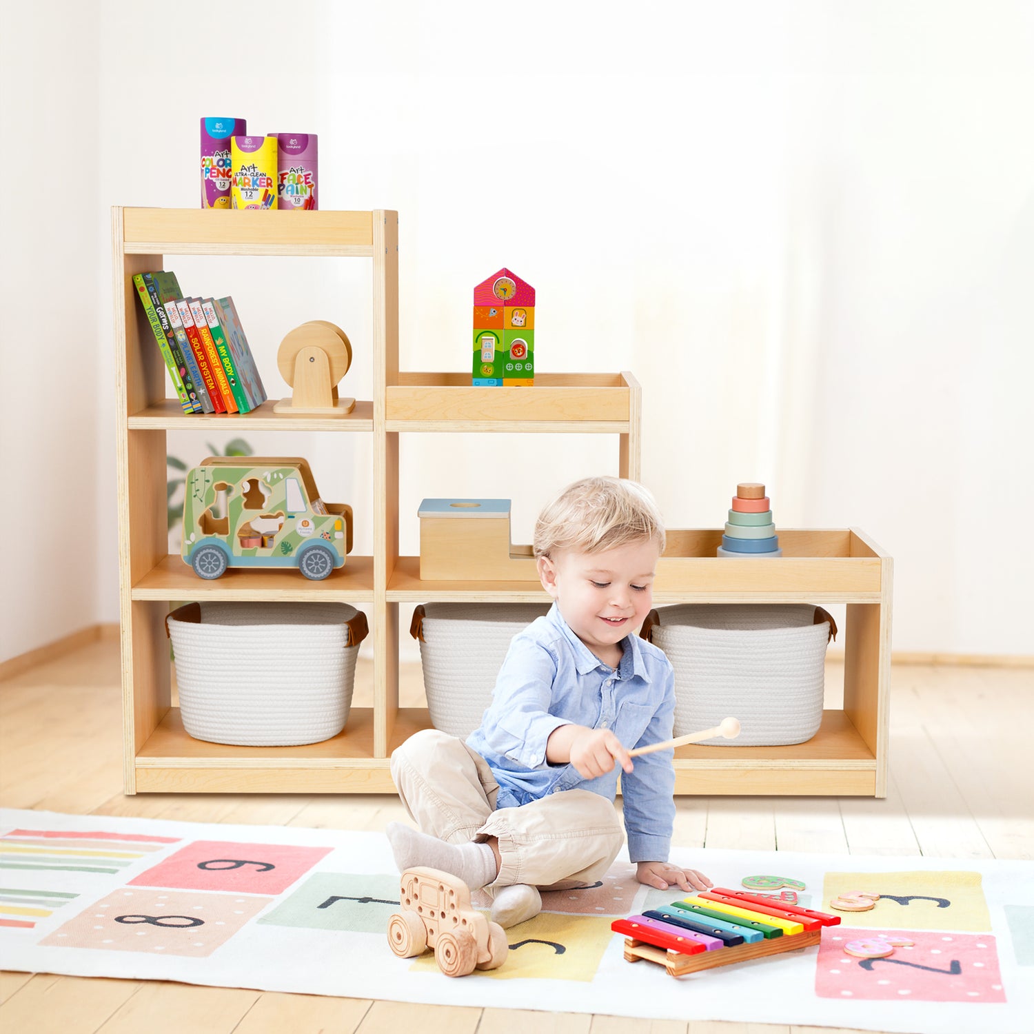 9 Cube Shelves Storage Cabinet
