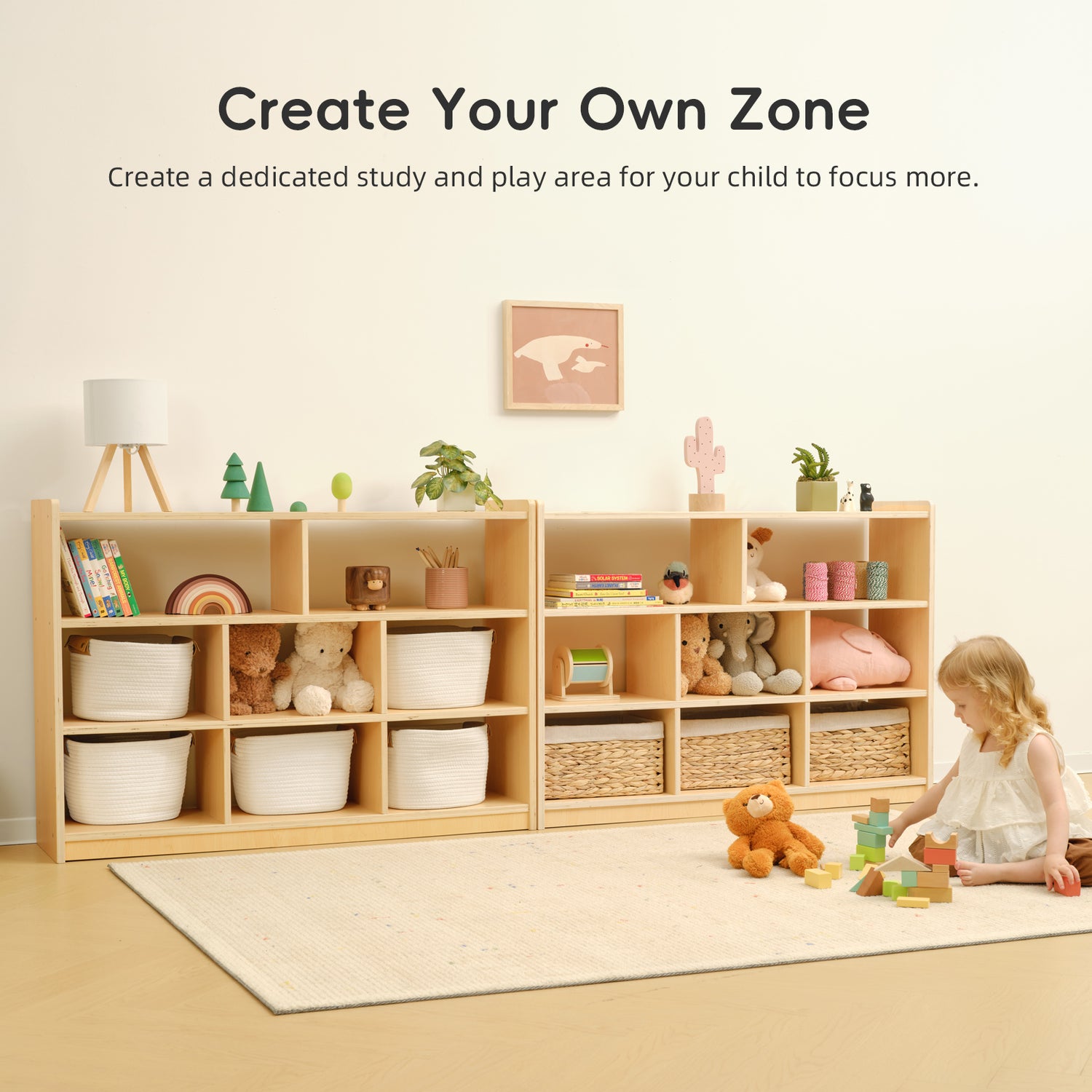 OOOK WOOD Montessori 8-Section Storage Cabinet