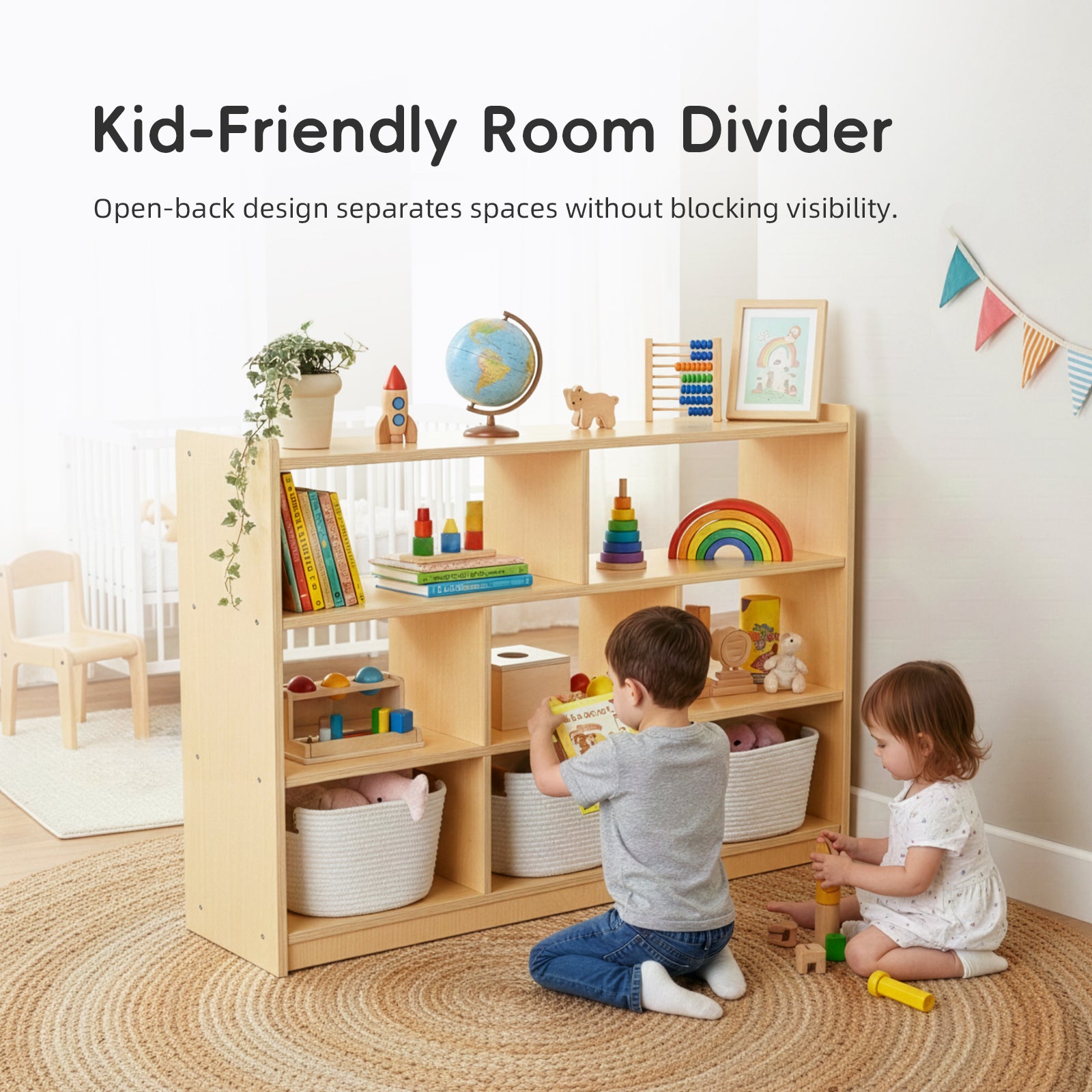 OOOK WOOD Montessori 8-Section Storage Cabinet
