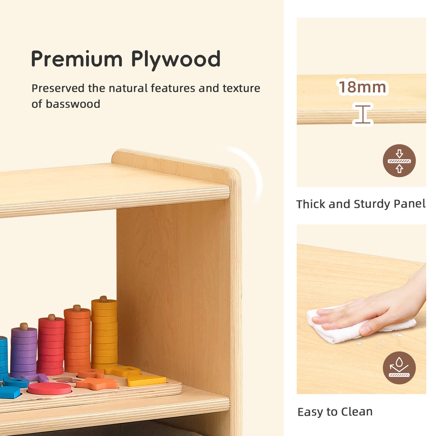 OOOK WOOD Montessori 8-Section Storage Cabinet