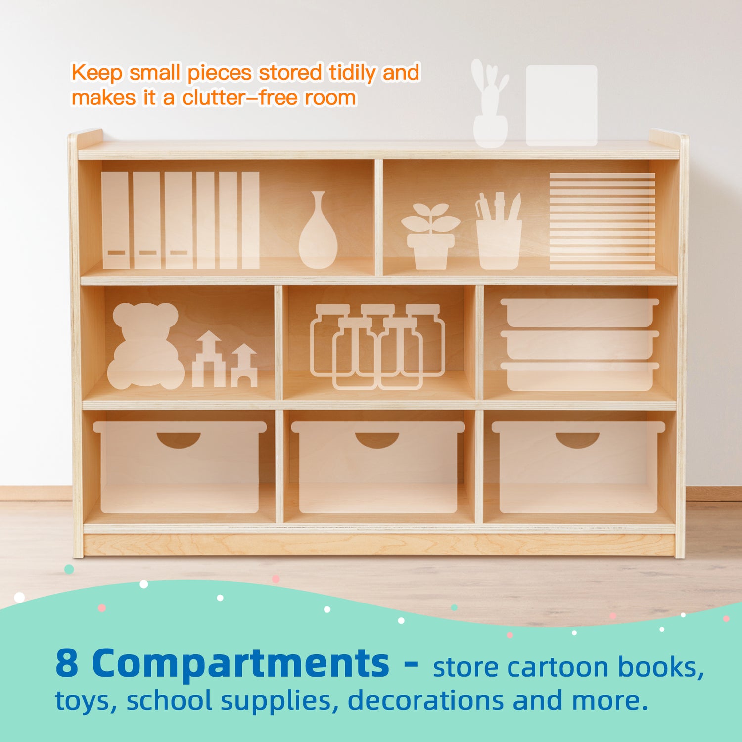 Toy Organizers and Storage Montessori Shelf 8 Shelf