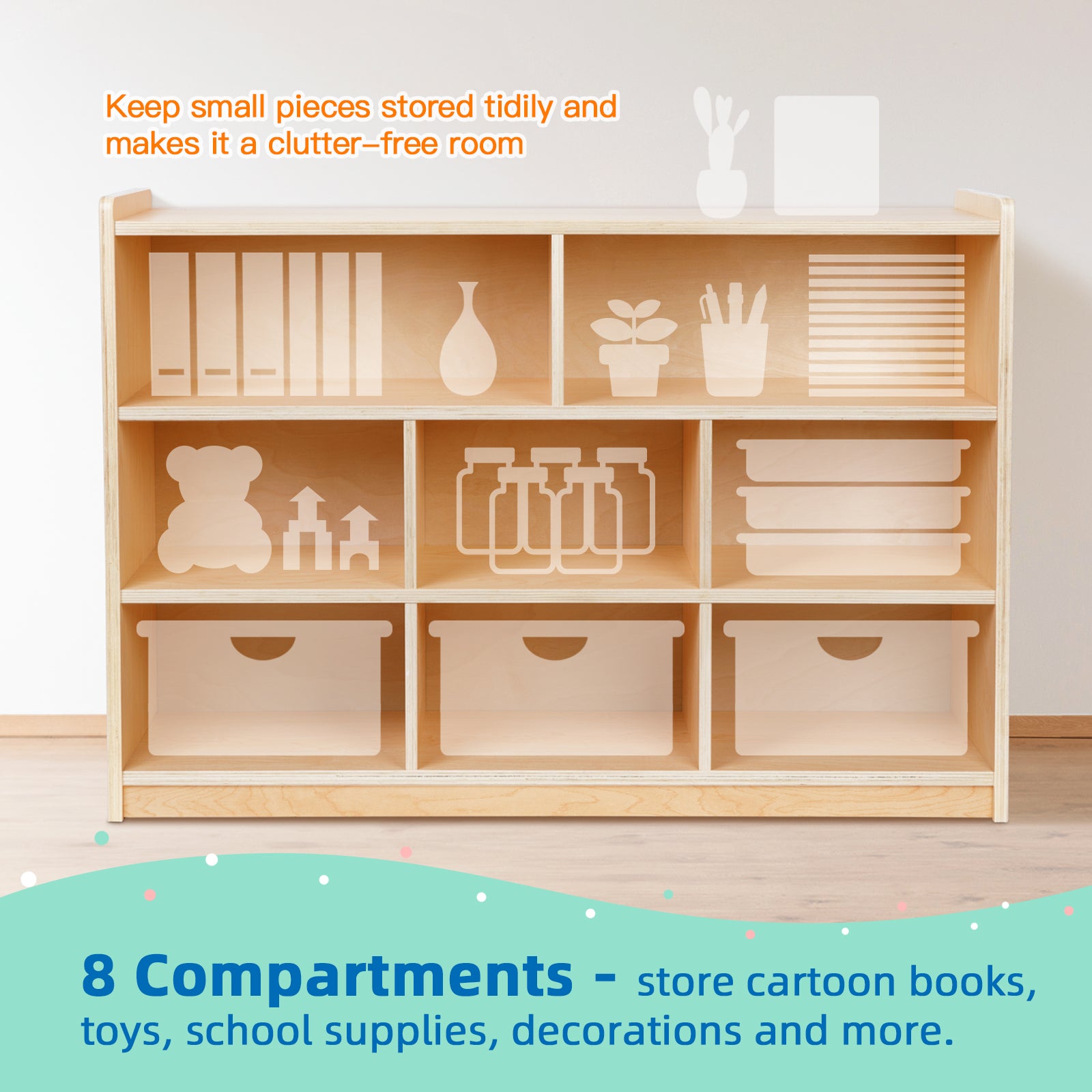 Toy Organizers and Storage Montessori Shelf 8 Shelf