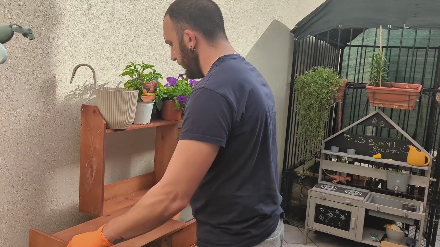 OOOK Adults Potting Bench,Garden Bench, Wooden Garden Work Station for outdoors