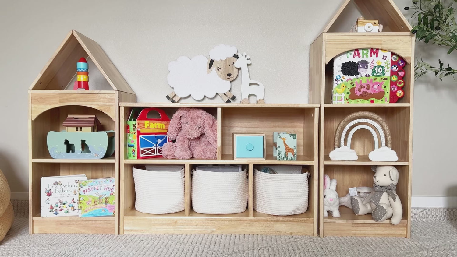 OOOK 4-Tier Rubberwood House Design Kids&