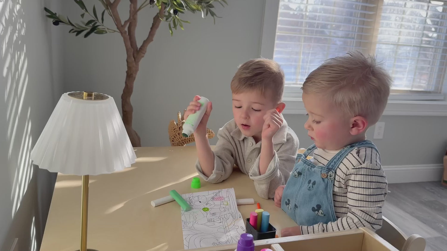 OOOK Wood Kids Art Table and 2 Chairs