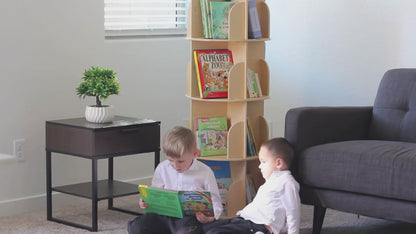OOOK Plywood Wood Rotating Bookshelf for Kids, Spinning Bookshelf Tower