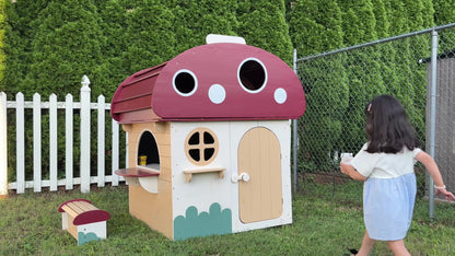OOOK Outdoor Solid Wooden Playhouse with Chalkboard