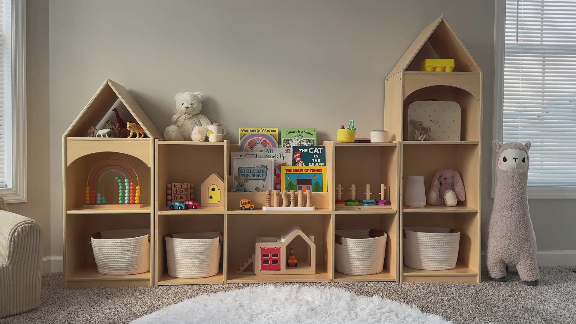 OOOK Plywood Multi-purpose Montessori Bookshelf Toy Storage Organizer