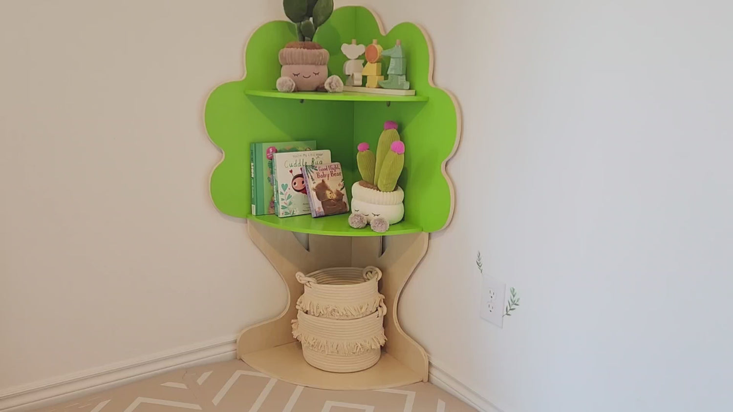 OOOK Tree Bookshelf for Kids Reading Nook, Corner Bookcase