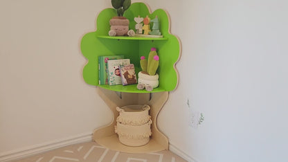 OOOK Tree Bookshelf for Kids Reading Nook, Corner Bookcase