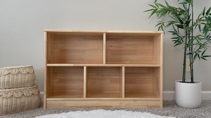 OOOK Rubber Wood 5-Compartment Montessori Shelf (MEDIUM SIZE)